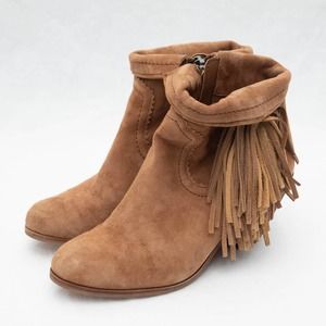 Sam Edelman Women's Louie Ankle Fringe Boot Size 6